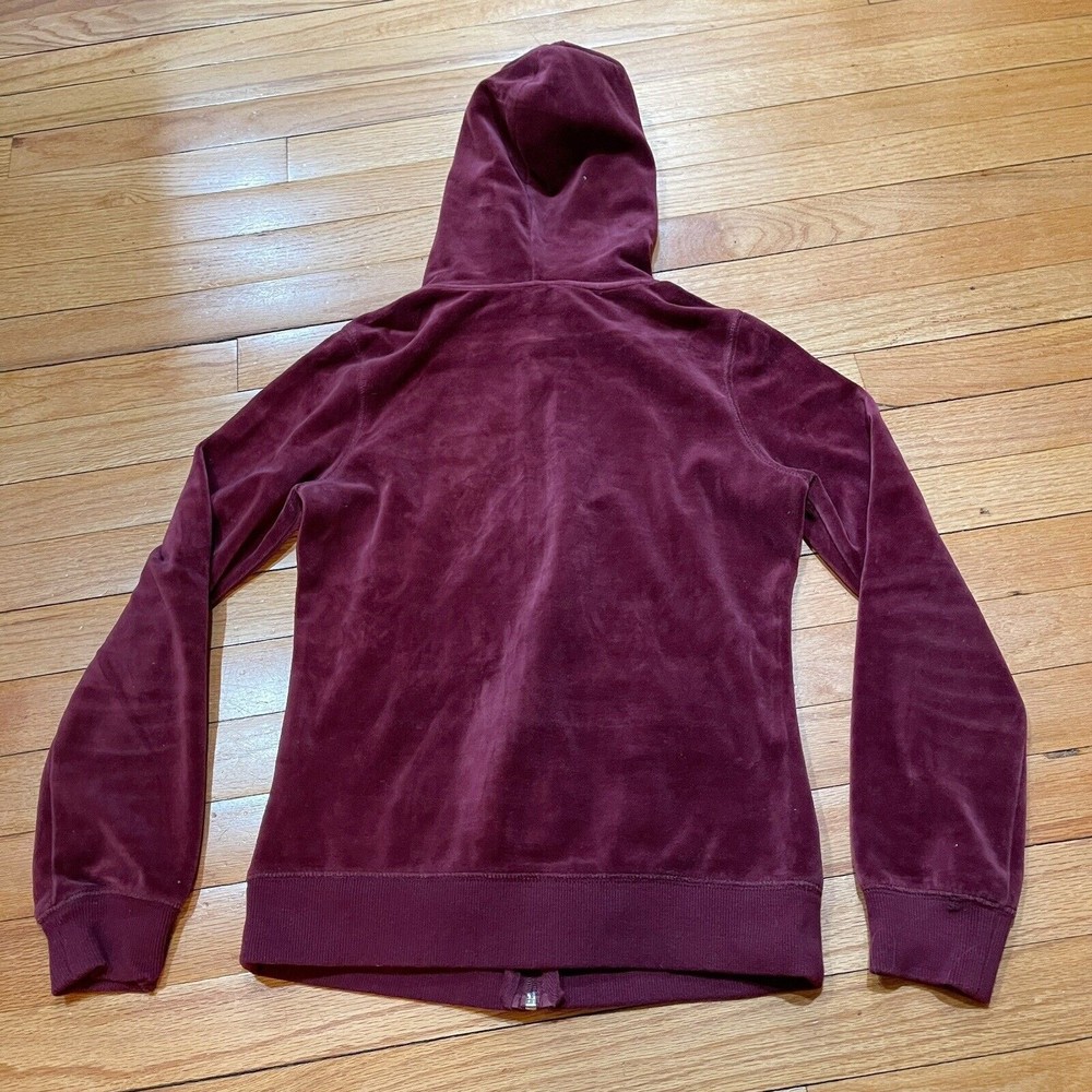 BCBG Maxazria Y2K Womens Velour Zip Up Hoodie Size Small S Rhinestones RARE - Picture 10 of 12